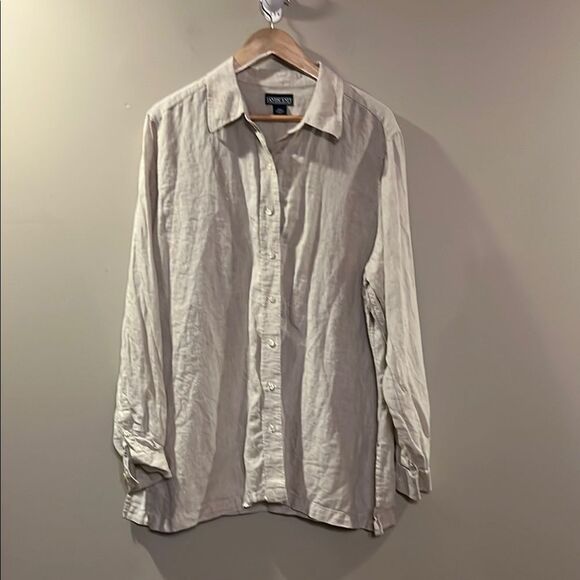 Lands' End Linen Button Down Shirt - Picture 1 of 10
